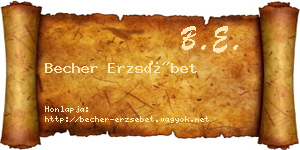 Becher Erzsébet névjegykártya
